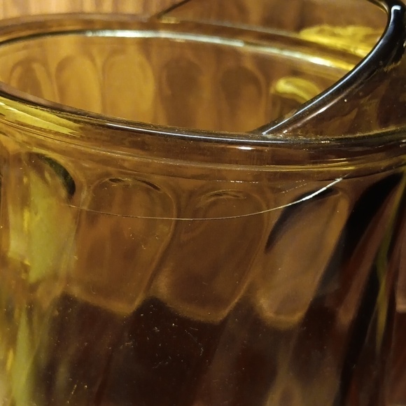 Vintage 1960s Barlett Collins amber swirl 2qt glass pitcher - Picture 4 of 6